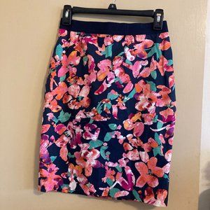Floral Design Abstract Pencil Skirt